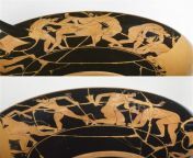 An attic red figure cup attributed to the Pedieus Painter, depicting erotic scenes. From Greece, 510-500 BCE, now housed at the Louvre Museum in Paris [758x1108] from chinese old erotic scenes