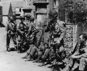 Posting WW2 stuff on a semi-regular basis until I forget I started doing it &#124; part 242: US paratroopers of the 82nd Airborne Division relaxing after liberating the village of Sainte-Mre-glise in Normandie, 8th June 1944. from jabardasti real rape land in village of hiding june chudai bald wali