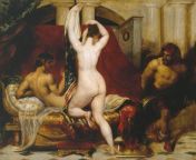 William Etty - Candaules, King of Lydia, Shews his Wife by Stealth to Gyges, One of his Ministers, as She Goes to Bed (1830) from motu patlu king of kings