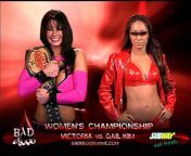 Original Graphic: Victoria vs. Gail Kim Bad Blood 2004 (Lita and Trish Stratus would be added a week after this match was announced to make it a Fatal 4-Way). from itsur gail