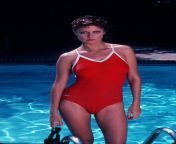 Susan Sarandon in a red swimsuit (1982) from susan sarandon nude fake