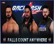 WWE 2K21 Roman Reigns , Kevin Owens and Drew McIntyre TRIPLE THREAT MATC... from roman reigns vs edge summer slam 2021