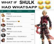 WHAT IF Shulk had whatsapp???? from 廣州通姦取證（whatsapp