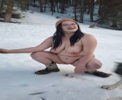 Nude in nature, I bares it all in a frosty snow-covered landscape. from sneha ray nude in sare