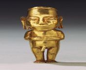 Solid gold Inca male figurine: Late Horizon, 1450-1540. (6.2 cm/2.7 in.) On view at Dumbarton Oaks Museum. (884x1840) from log horizon