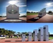 This is the Anthem Veterans Memorial in Arizona. At exactly 11:11 AM every Veterans Day 11/11, the sun aligns perfectly with it to shine through the ellipses on the five pillars that represent the branches of the US military to spotlight the Great Seal. from anthem