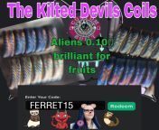 Happy Hump Day. Would you like to grab some amazing sets of aliens running at 0.10? brilliant for fruit flavours can taste every fruit there is . Don&#39;t forget to use my cheeky personal code which is &#39;ferret15&#39; TKD-ACCESSORIES.COM from imagetwist fruit jpg