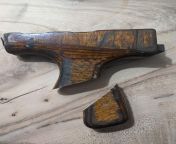 Oops... My saw slipped. First try at a sharkfin, refinish coming soon. from ak47 furniture refinish