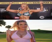 Ebanie Bridges vs Paige Spiranac. Professional boxer vs professional golf player. Pick one of these ladies to fuck. Also pick one to give you a blowjob from one boy vs some girl fuck