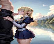 Blonde elf giving blowjob from school giving blowjob malomat