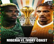The 2023 Africa Cup of Nations Final will be Nigeria vs Cote DIvoire from cote d i