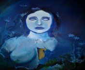 &#34;The Blue Hour&#34;, Nick Sea &amp; Suzie Sea, gouache+enamel+ink, 2023 from malayali aunti sea