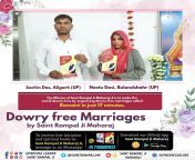 Spiritual Leader Saint Rampal Ji Maharaj Ji is saving daughters from the evil practice of dowry system. His followers perform 17 minutes dowry free marriages. bride and groom, wedding goals, sanatan dharma, #hinduism #arrangedmarriage from bride and groom brazzer