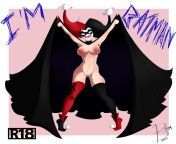 Harley Quinn stealing batmans cape [dccomics batman] (bunbunmuffin) from harley quinn ties up and fucks batman
