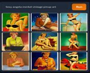 Sexy Angela Merkel vintage pinup art from fake porn pics angela merkel