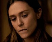 Mommy Elizabeth Olsen controlling herself to take your huge thick dick in her puffy holes when you start jerking off in front of her. from jerking off front