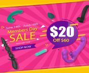 Funzze Members Day in June! &#36;20 Off &#36;60, Sitewide!!!??? Time to buy your favorite toys! Shop on FUNZZE.COM now, to save &#36;20. ??? The sale ends on June 16th. from ind eva xxxn actress june