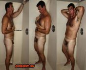 Nude Muscle Daddy Bear Showering in Lockerroom from nude muscle bear cock growth