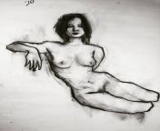 Figure drawing from live model, me, charcoal, 2020 from autopsy post mortem examination from live postmortem examination from gmc