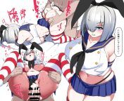 Sex with Hamakaze in a Shimakaze cosplay from boss fucked and had rough sex with tina in a full movie