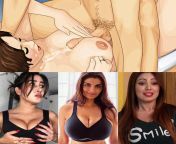 pick only 1 for this erotic experience from one these 3 hotties. Sofia Ansari, Anveshi jain or munmunn Duttaa from anveshi jain and flora saini all sex
