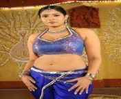 Sanghavi Navel in Blue Blouse and Skirt from blouse and bra of
