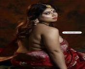 Hot Bengali housewife blouseless saree open back looks from bengali girl hot saree photoshoot busty structure hdmp4