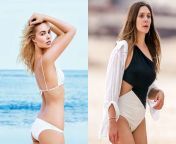 [Margot Robbie and Elizabeth Olsen] Pick one sexy babe to spend a day at the beach with and fuck her brains out at her beach house. from at the beach with black maria one piece hentai