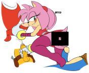 Amy Rose, Knuckles, Tails, Sonic (Series: Sonic The Hedgehog) [Artist: marthedog, felicity longis] from sonic the hedgehog futa