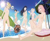 Kunoichis Enjoying Their Beach Party - Sakura X Hinata X Ino X Tenten X Temari from hinata x ino x sakura joi