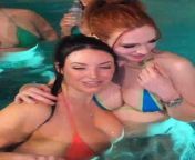Angela &amp; Amouranth in the pool! from amouranth