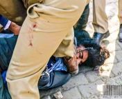 Indian police lynching a Farm laws protestor from lynching