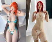 Hot redhead in lingerie or hot Nami cosplay? from hot redhead