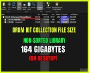 File size of 164GB Drums and sounds that need to be added to my &#34;main drum kit collection folder&#34; that i call &#34;STASH&#34; aka The Library or my archives of drums and sounds! I&#39;m still powerering up for more drums and samples non stop! from harusi bango sounds