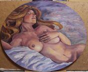My oil painting Nude in the bed, Oil on hardboard. 2021 from villege aunty oil masage nude puk ssx
