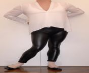 Leatherette leggings and patent black flats... what about? from lady naars and patent