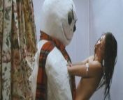 In the movie Jack Frost (1997), a man is killed and comes back to life as a snowman and then rapes a woman in a bathtub by using his carrot. Yes, this is a real movie from movie movie himdi