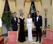 The Prince and Princess of Wales with Nancy Reagan and Ronald Reagan, in November 1985. from www xxx photo reagan in