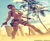 Lara Croft &#124; Full Nude in the Desert (Idylla) from lara wendel nude in italian legendary magazine