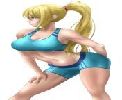 Samus has a hot body in that sports bra and yoga shorts (Anonymous on yande.re) [Metroid] from yande re 597562 sample breast hold mogudan naked onsen tatsumaki