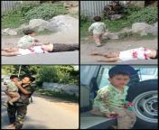 Kashmir - Indian security forces rescues 3yr old after his grandfather is killed in terrorist attack from indian security boss hotel