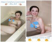 Hey darling, care to join me in the bath? ? This is a ~ridiculous set~ the video is almost 11 minutes long, and you also get 21 photos, all nude / many lewd, cuz I&#39;m feeling nice and sweet after my soak ?? Come by https://onlyfans.com/sweet_bby_doll a from doll ki all nude