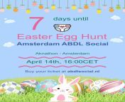 7 days untill the AmsterdamABDL Social Easter Egg Hunt 2024 from vegas social