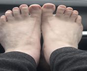 My wifes natural size 11 dashboard feet from dashboard