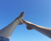 Pretty feet and a clear blue sky xxx from gopi and jigar xxx blue fil