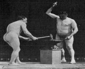 Nude blacksmiths hammering from 3sha nude navel gifs
