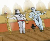 Vishnu and Shiva Standing Near The Ganga from gujrat ganga bath