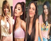 Celeb Porn Casting: Cast these celebs in their porn genres: 1) Blowbang Bukkake 2) Double Anal 3) 5 Guy Creampie Cumbang 4) Airtight Gangbang (Jennette, Ariana, Victoria, Miranda) from double pernatration in vagina porn