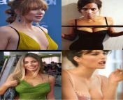Bryce Dallas Howard, Halle Berry, Sofia Vergara, Carla Gugino. 1. Passionate make out session plus handjob 2. Sloppy blowjob then titfuck while dirty talking 3. Doggy style infront of a mirror to see everything 4. Cowgirl while she begs you to play with h from 400cc plus vlog pop 98