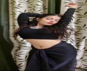 Jazz (@jazz04_official) navel in black blouse and saree from sahvta babi sex blouse and saree me sexy